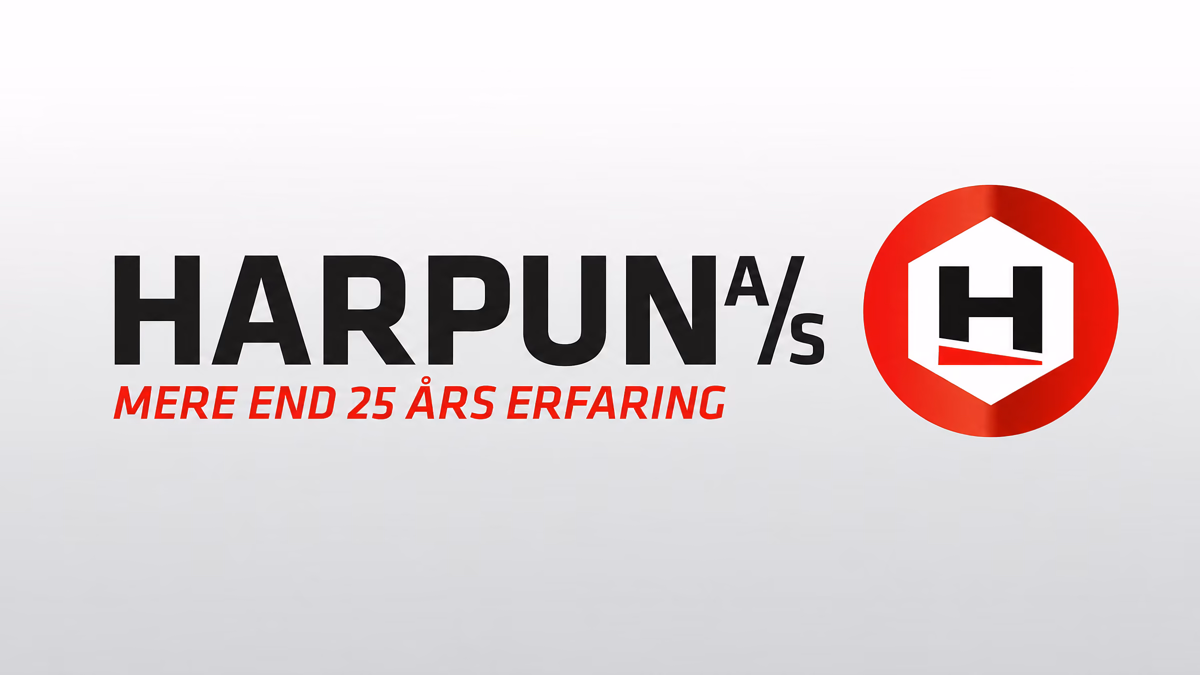 Logo til Harpun A/S: ordmærke, emblem og »Mere end 25 års erfaring«