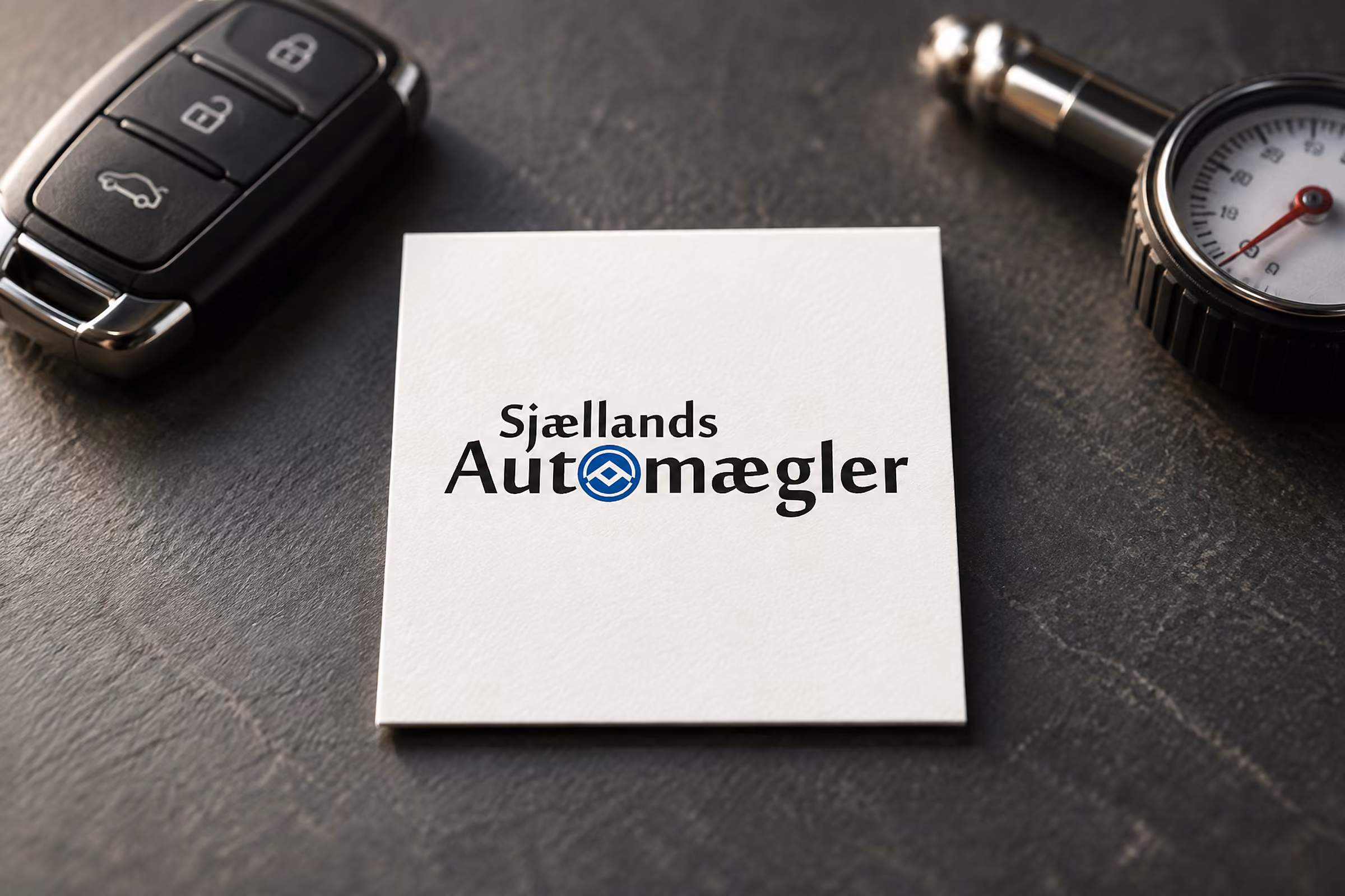 Sjællands Automæglers logo på et kort